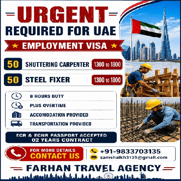 Shuttering carpenter and steel fixer